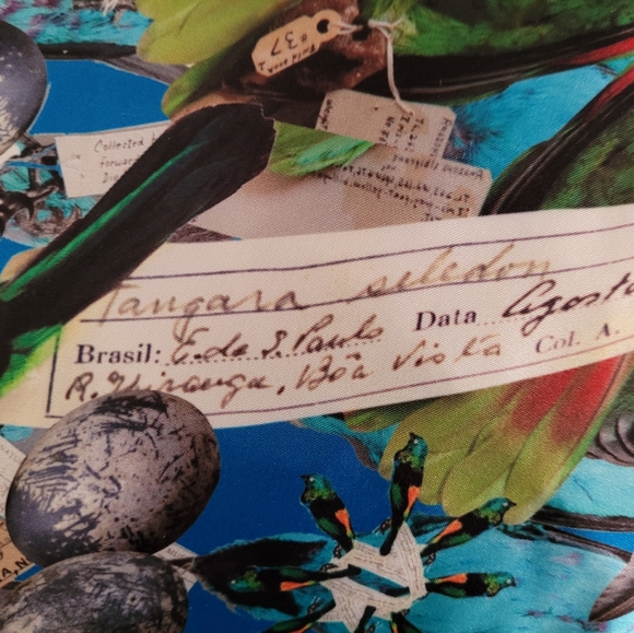 🌞🎁Original Art Velvet & Silk Custom Pillow Cover. Kaleidoscope of Birds - Picture 7 of 7